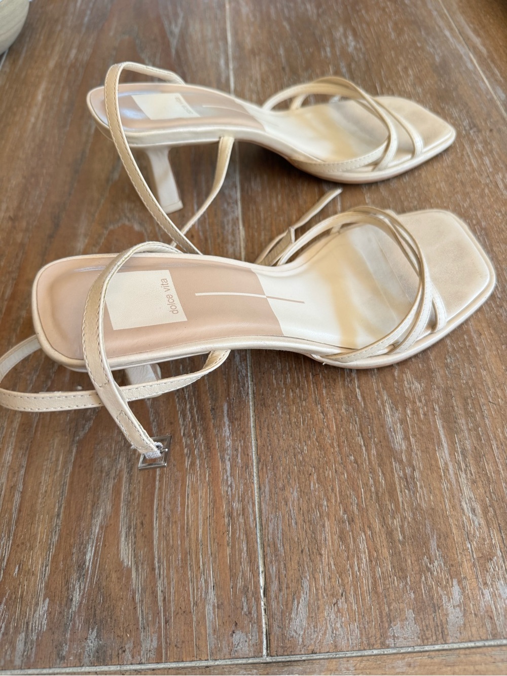Dolce Vita Women's Beige Strappy Square-Toe Sandals Size 7 - Picture 4 of 5